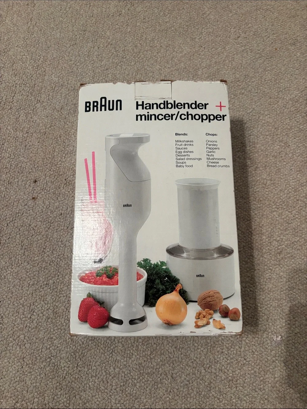 White Handblender + Mincer/Chopper - White